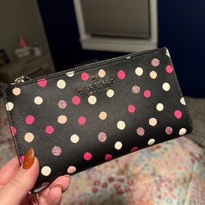 Kate Spade polka dot wristlet
